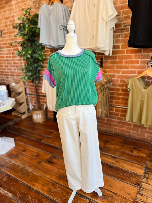 Colorblock Ribbed Top