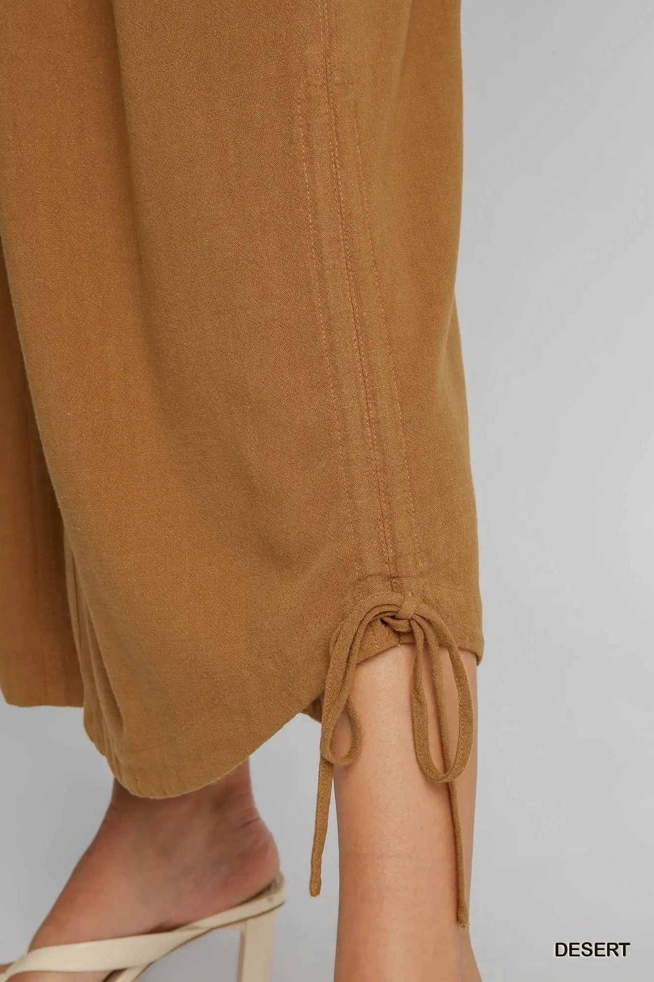 Cotton/linen Desert Tie Bottom Pants