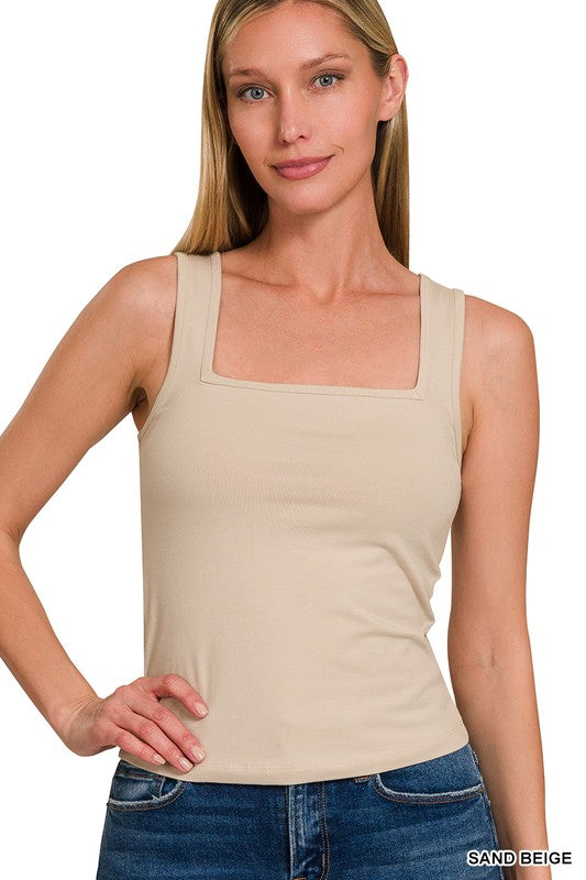 Cotton Square Neck Top