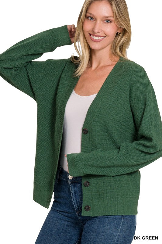 Button Front Soft Viscose Cardigan