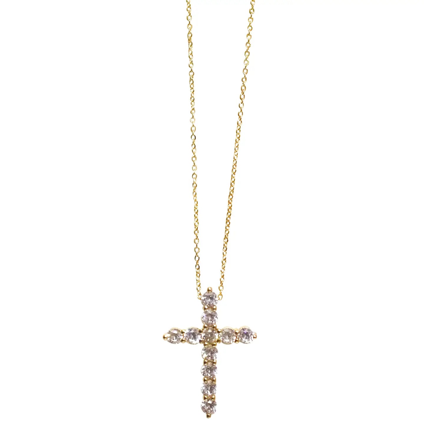 Cz Cross Charm Necklace