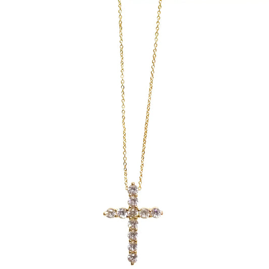 Cz Cross Charm Necklace