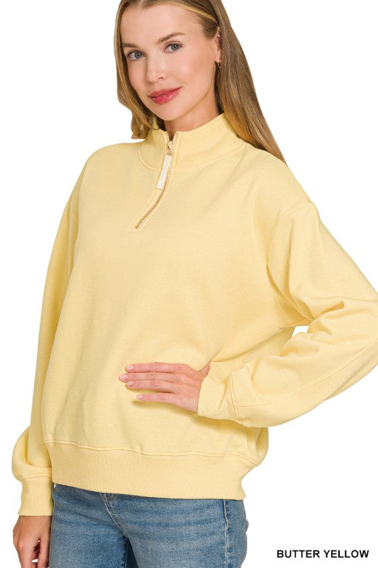 Gold Zip Half Zip Sweatshirt