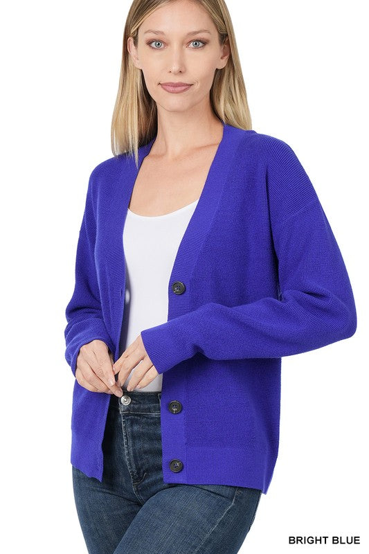 Button Front Soft Viscose Cardigan