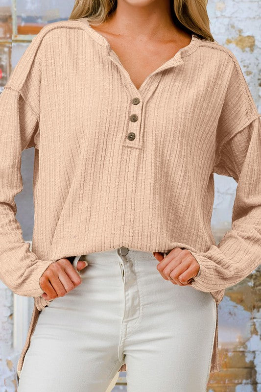 Textured Button Down Top