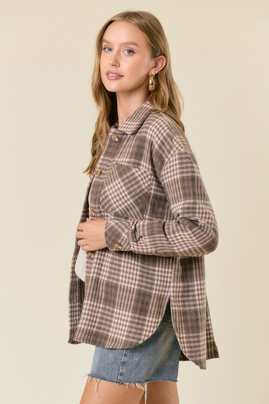 Button Down Plaid Shacket