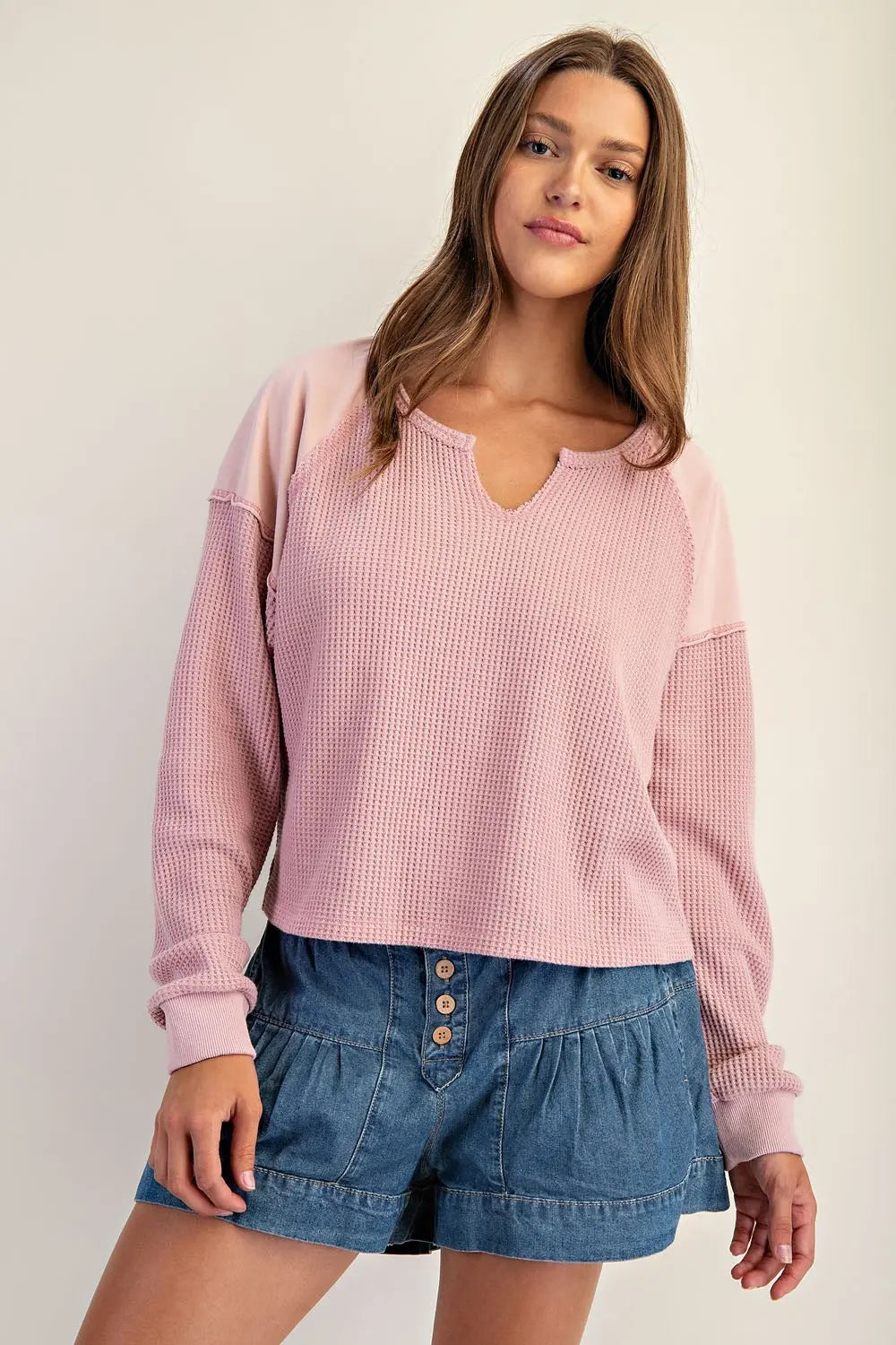 Rose Notch Front Long Sleeve