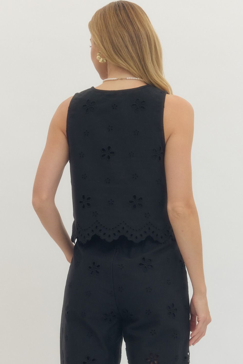 Eyelet Scalloped Pants