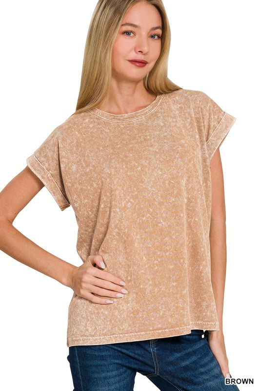 Cuffed Mineral Wash Short Sleeve Tee