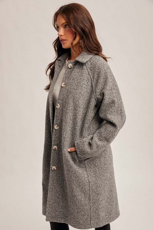 Teddy Textured Button Down Coat