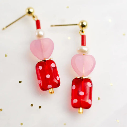 Heart Polkadot Earrings