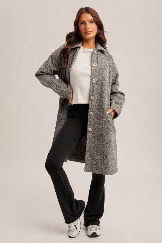 Teddy Textured Button Down Coat