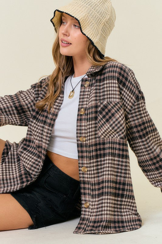 Button Down Plaid Shacket