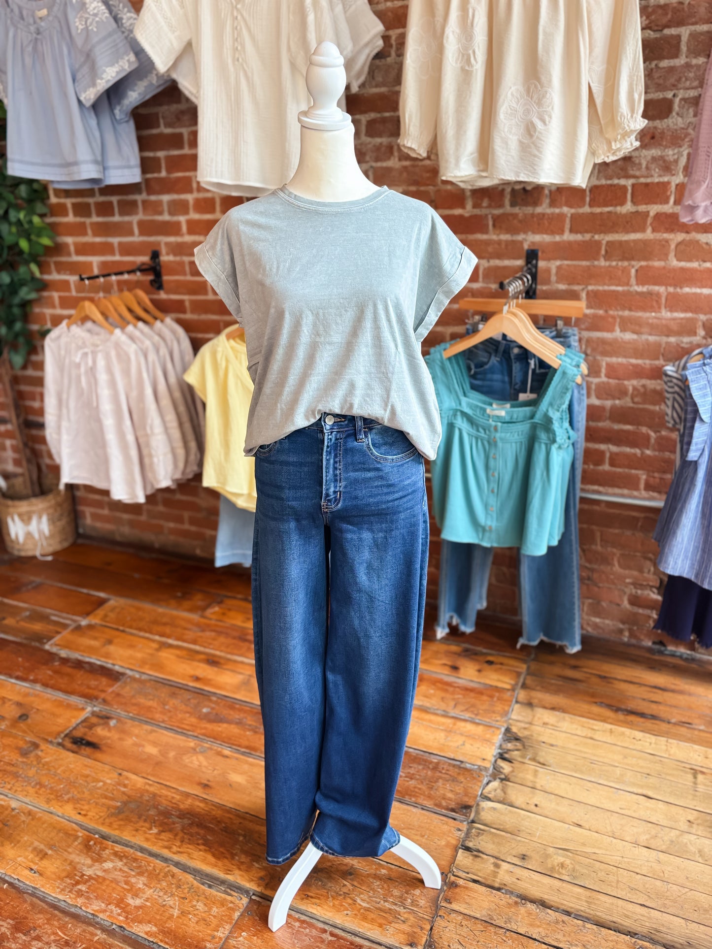 Cuffed Mineral Wash Short Sleeve Tee