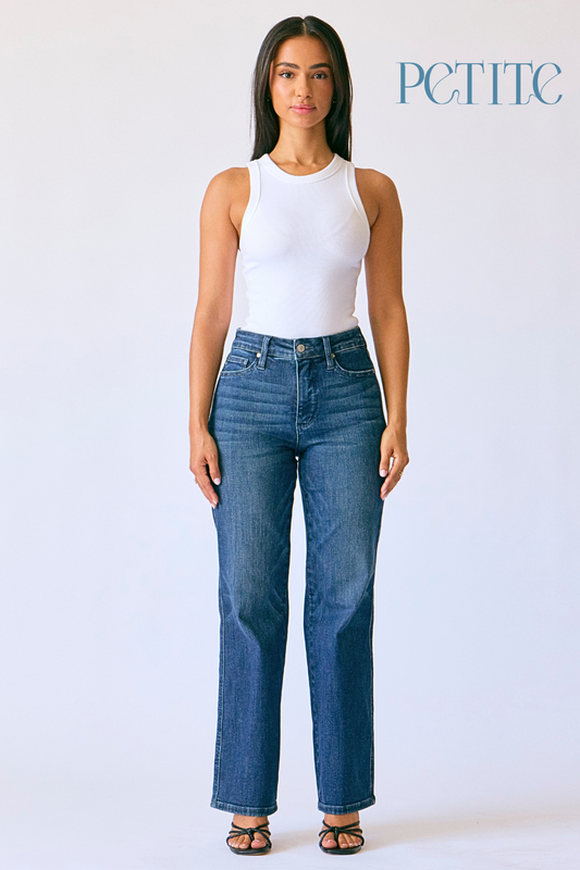 Judy Blue Dark Wash Petite Straight