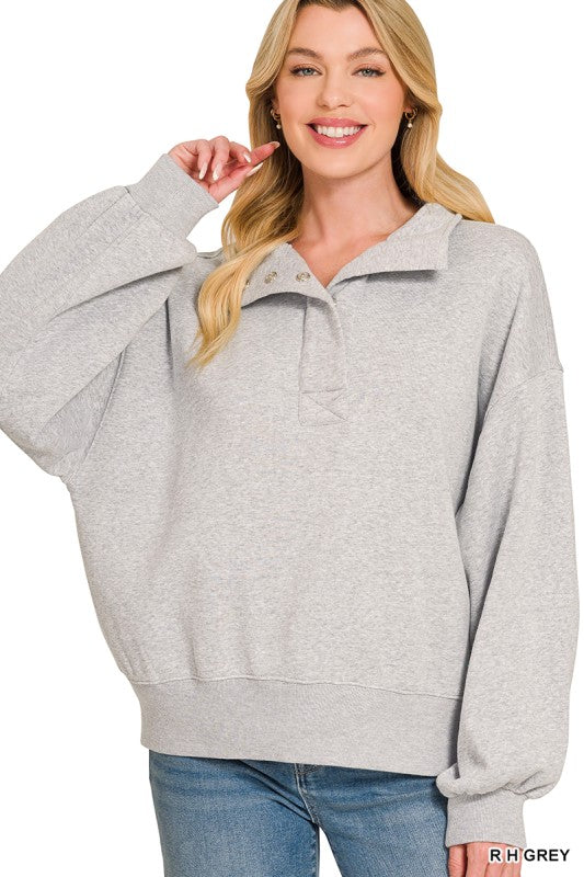 Fleece Half Snap Sweatshirt