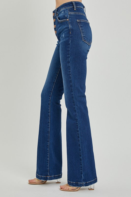 High Rise Bootcut Button Fly Jeans