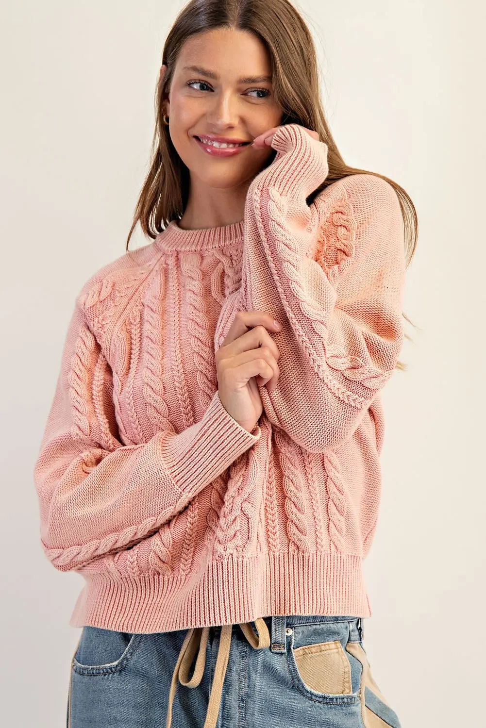 Cotton Cable Knit Spring Sweater
