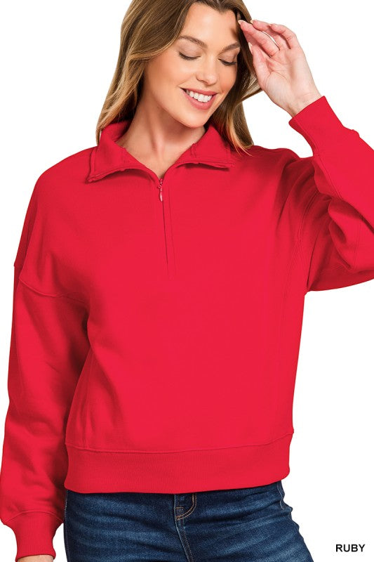 Fleece Half Zip Sweatshirt