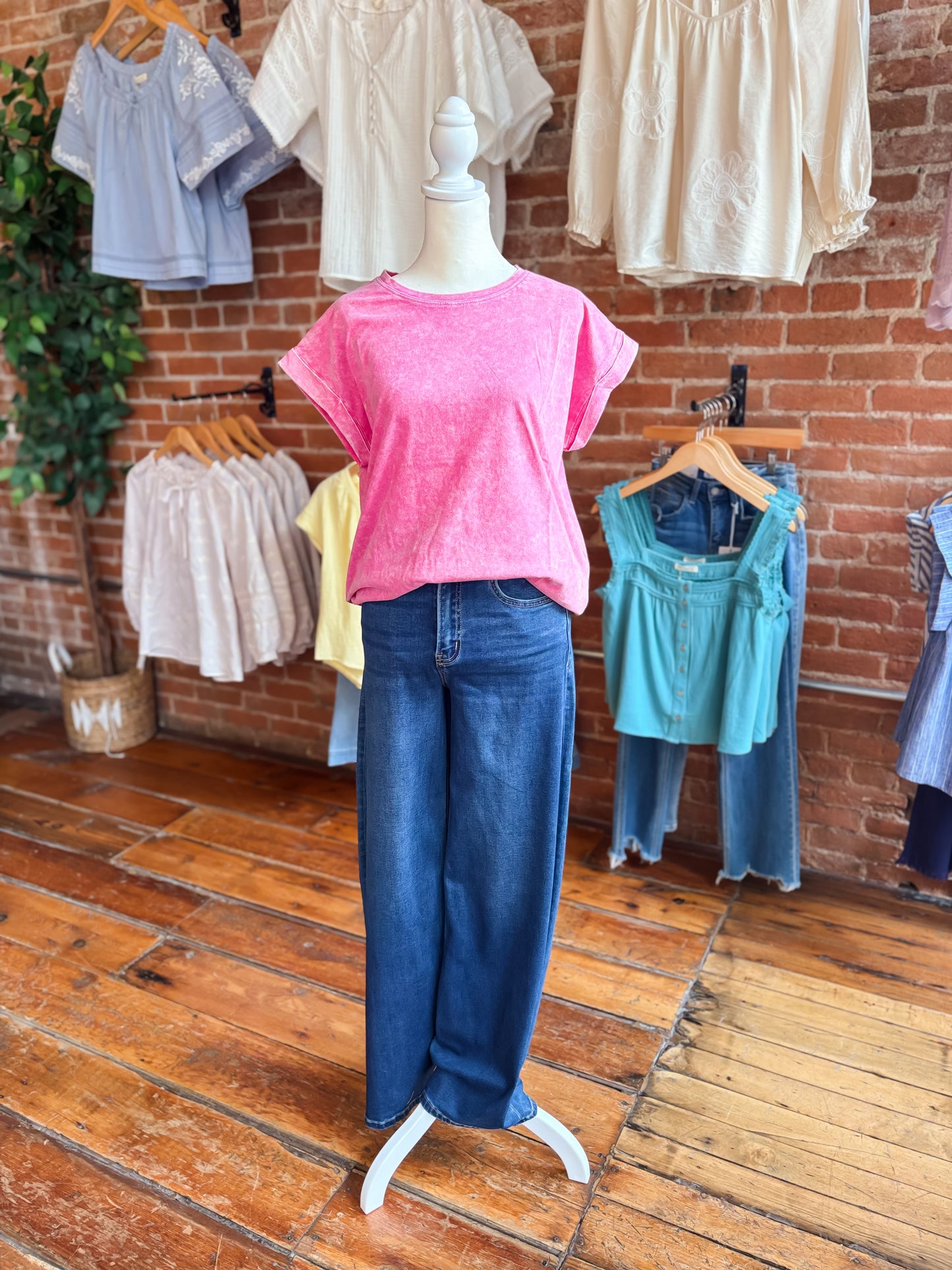 Cuffed Mineral Wash Short Sleeve Tee