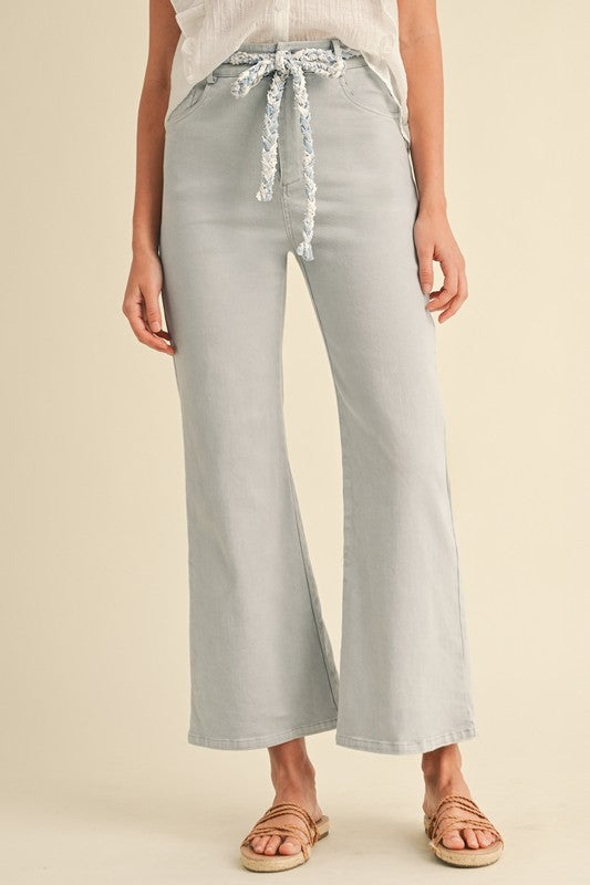 Braided Belt Stretch Light Denim