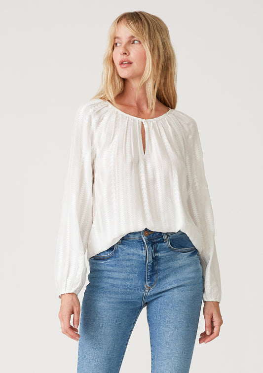 White Keyhole Top