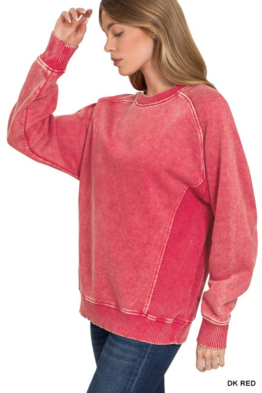 Acid Washed Side Rib Sweatshirt
