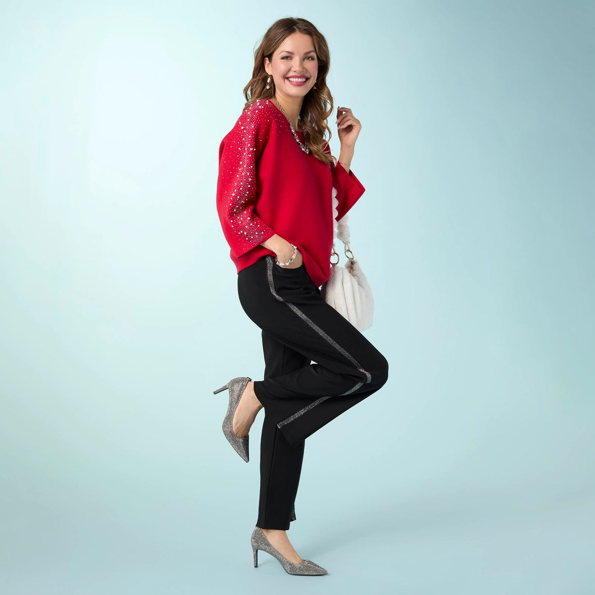 Black Wide Leg Knit Pants