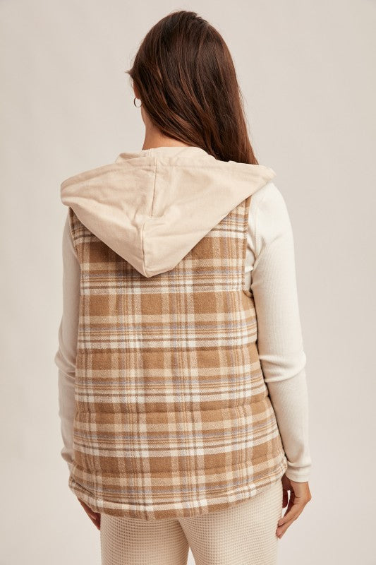 Plaid Hooded Vest