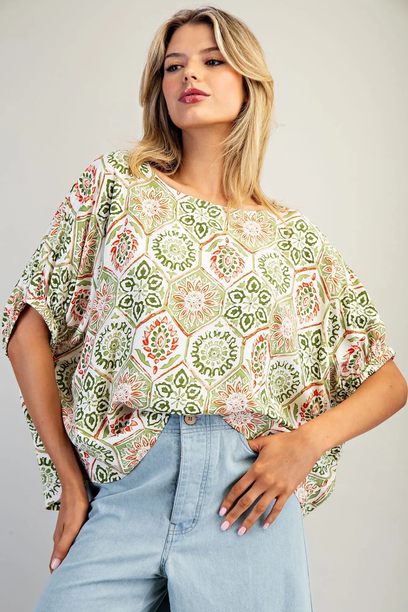 Lime Print Dolman