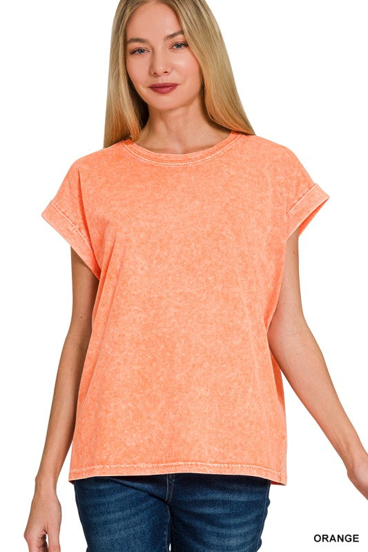 Cuffed Mineral Wash Short Sleeve Tee