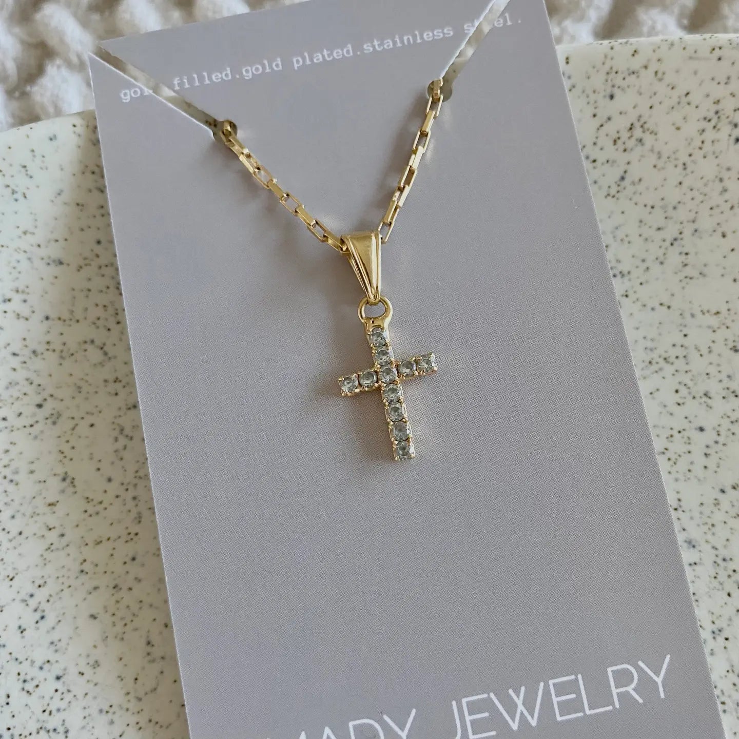 Small Cross Charm Necklace