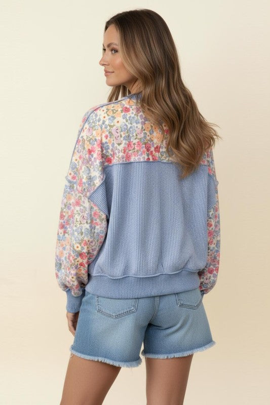 Floral Dolman French Terry Top