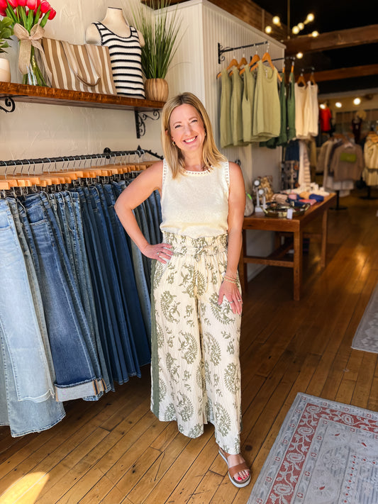 Boho Print Wide Leg
