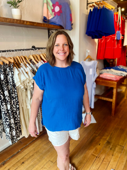 Double Gauze Round Neck Tee