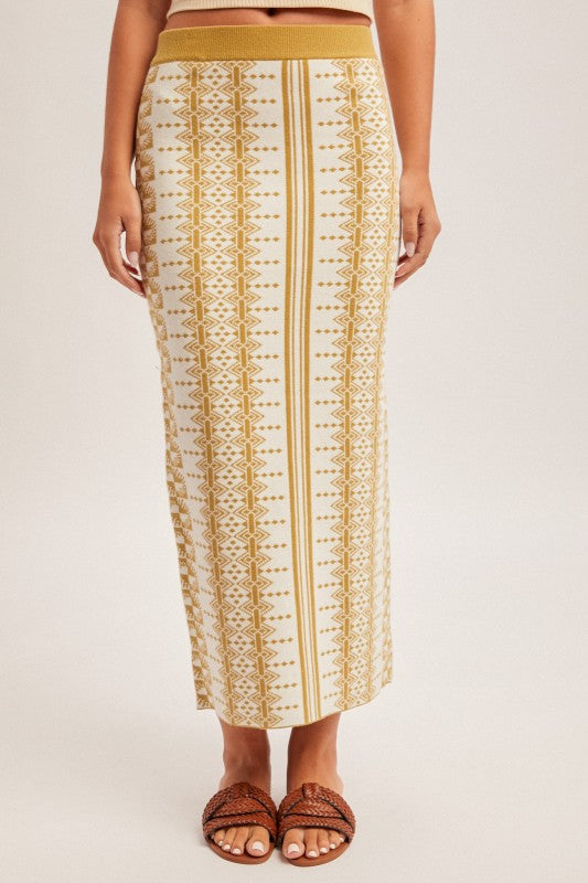 Matcha/Cream Knit Skirt