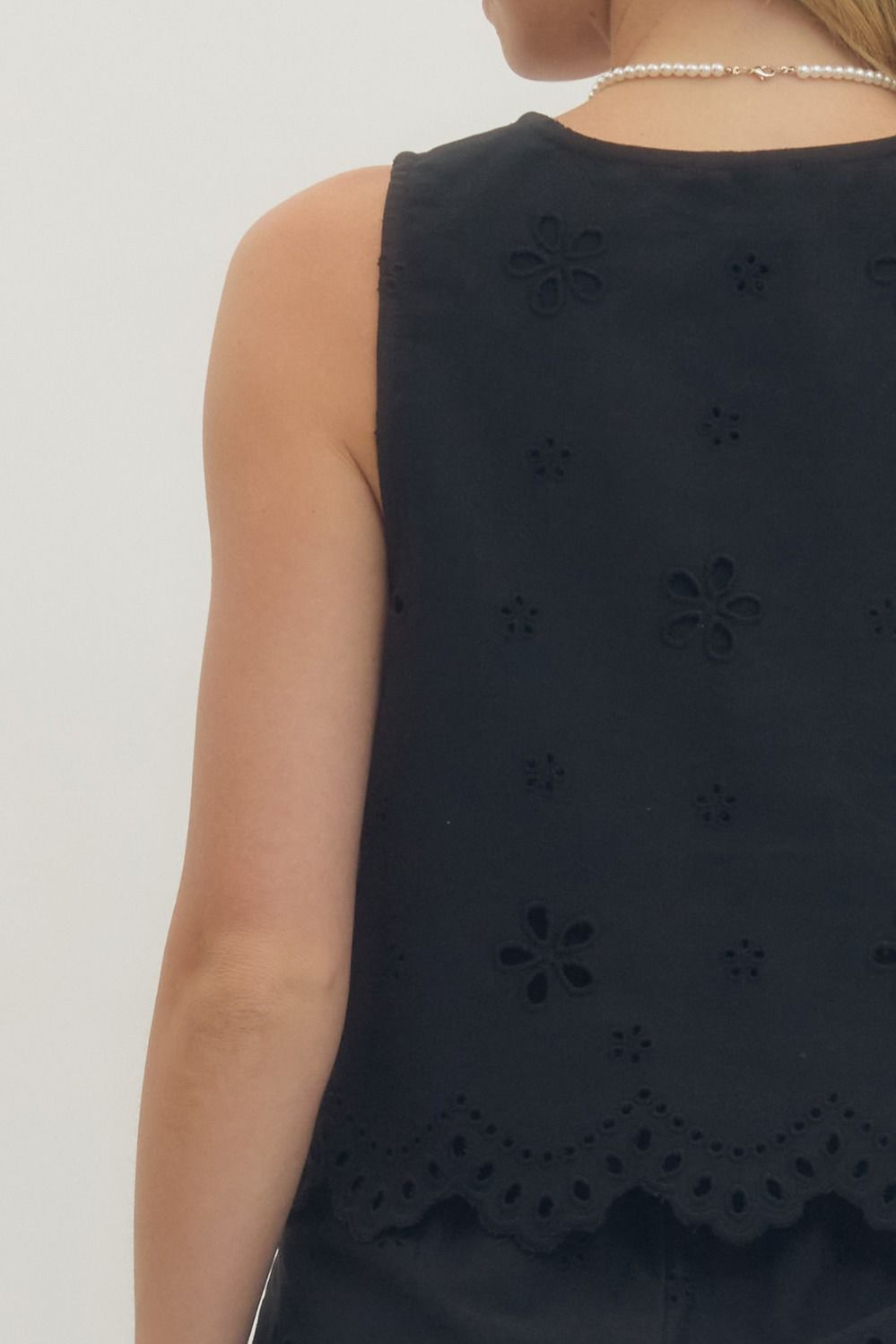 Eyelet Scalloped Top