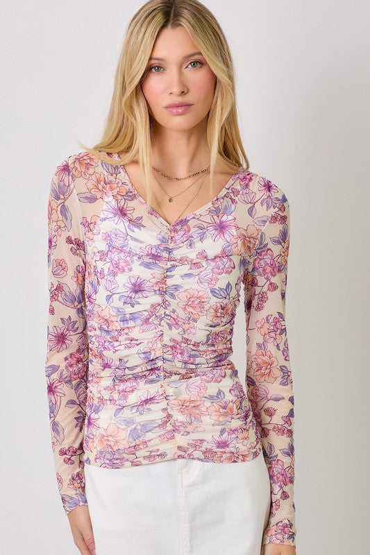 Sheer Floral Top