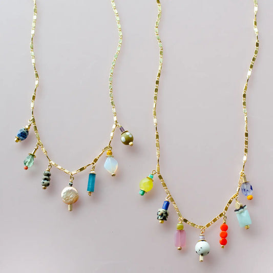 Colorful Beaded Charm Necklace