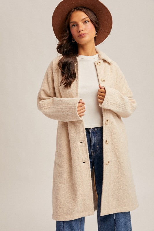 Teddy Textured Button Down Coat