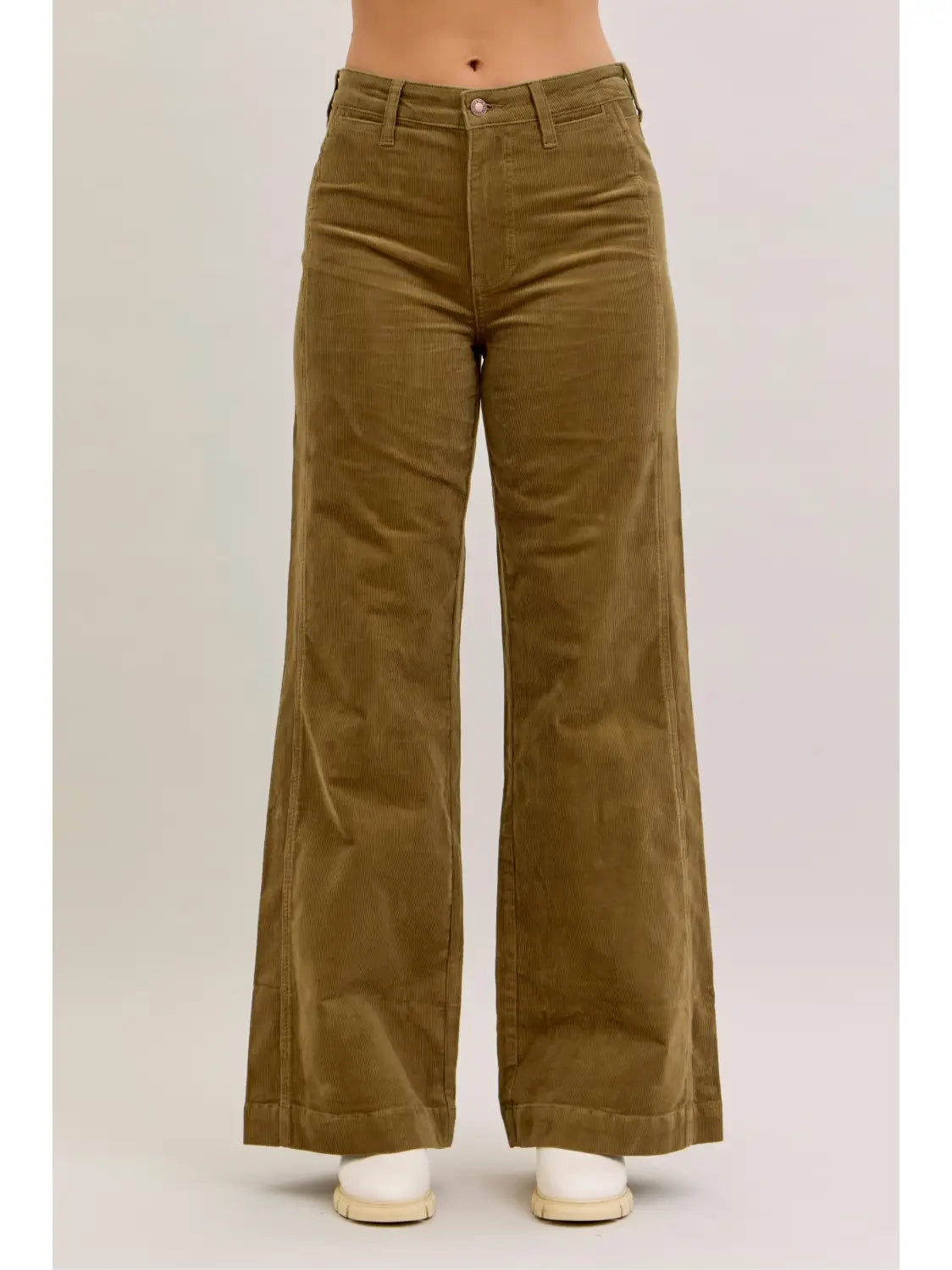 Judy Blue Olive Corduroy Wide Leg Pants