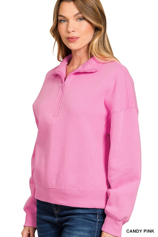 Fleece Half Zip Sweatshirt
