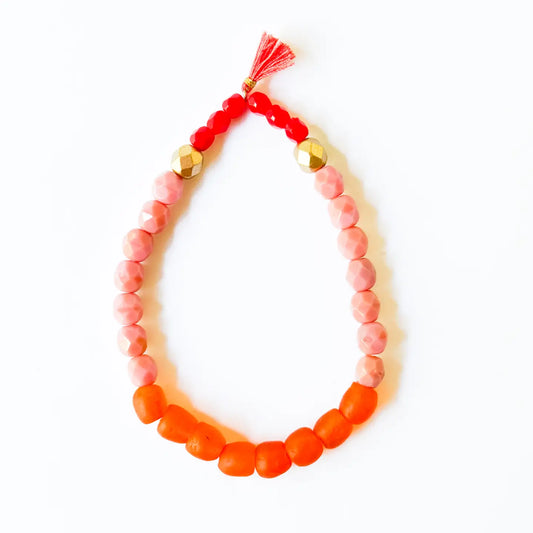 Multicolor Recycled African Glass Bracelet