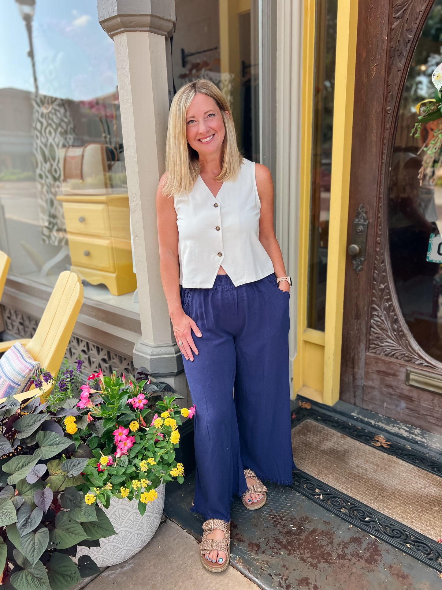 Flowy Cotton/Linen Fringe Pants