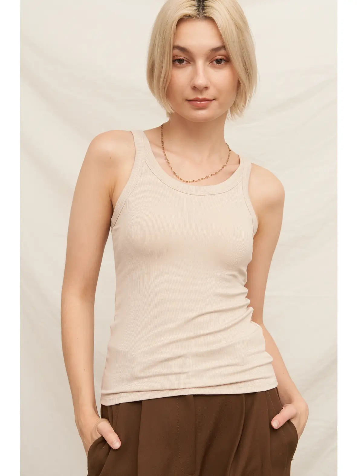 Scoop Neck Tank With Built in Bra