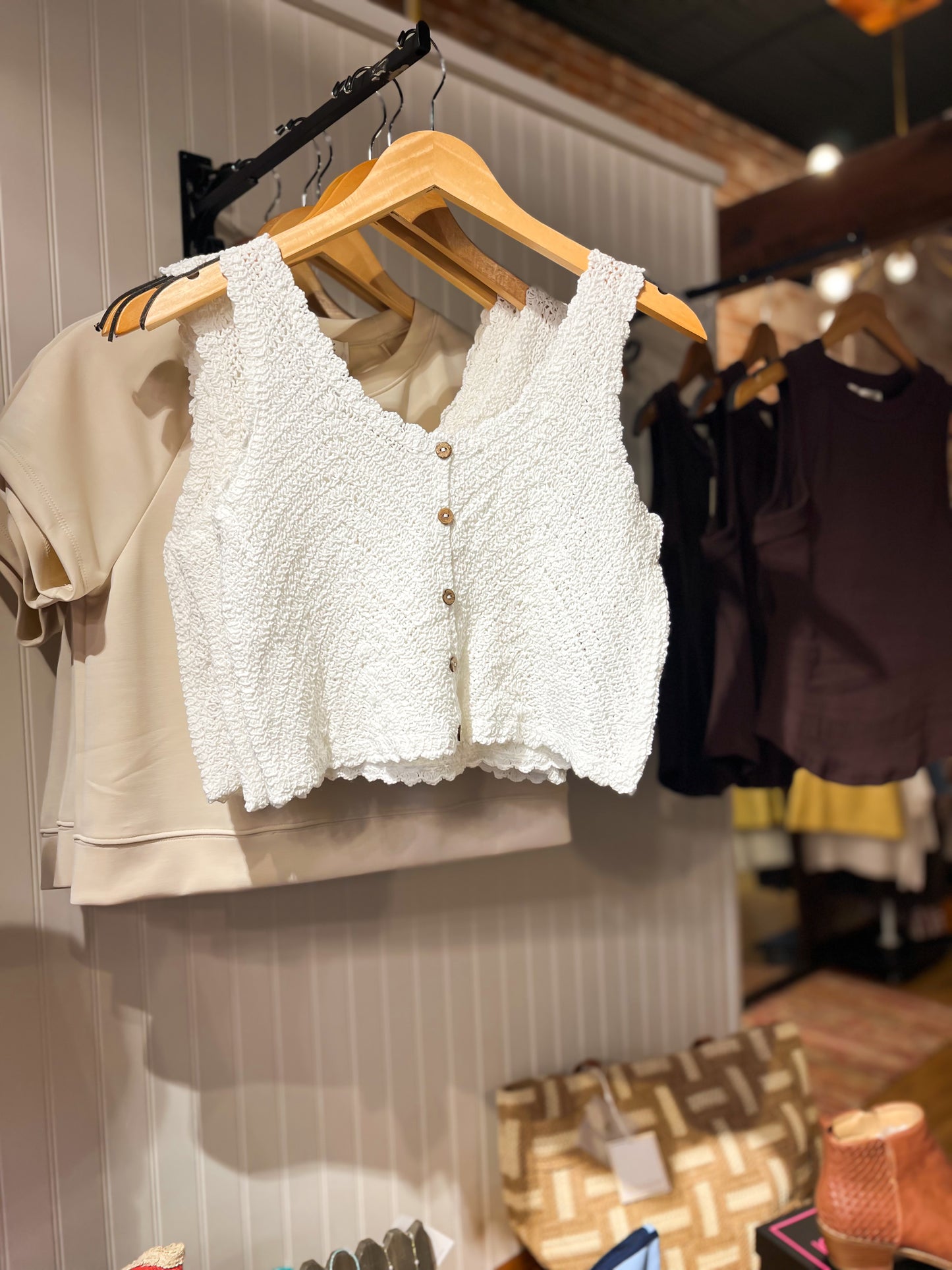 Crochet button top
