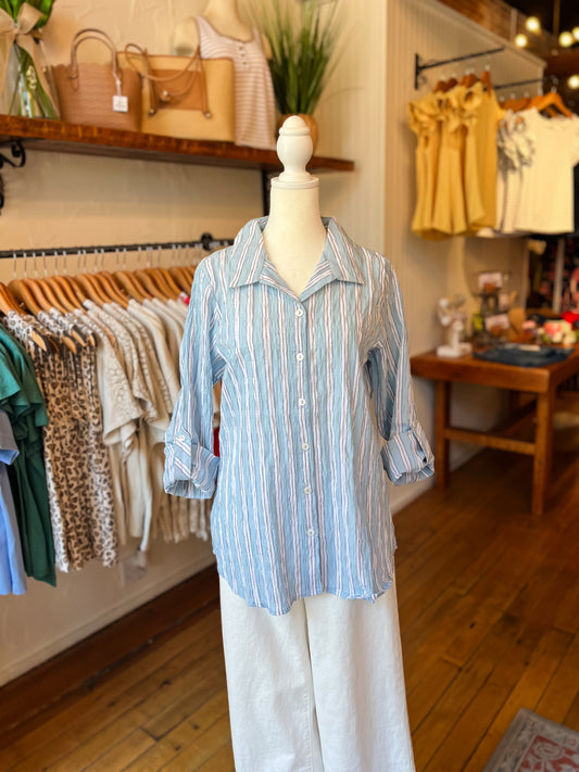 Seersucker Stripe Top