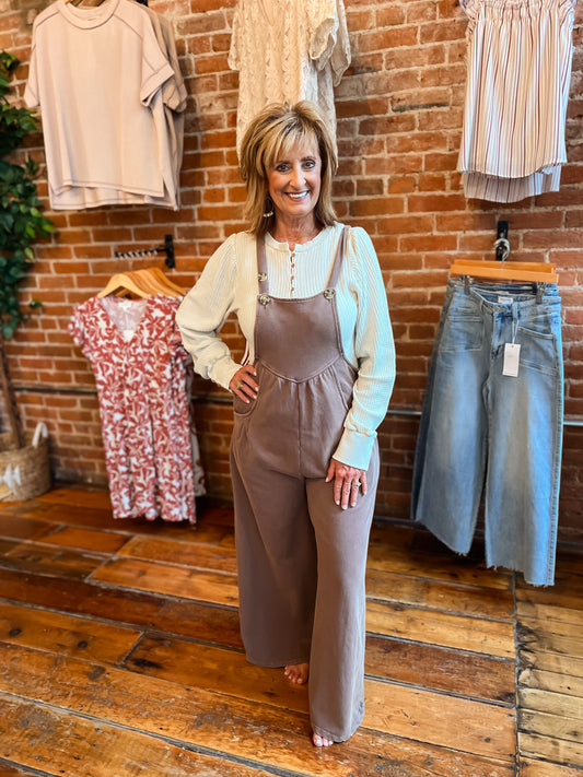 Mineral Wash Mocha Overalls