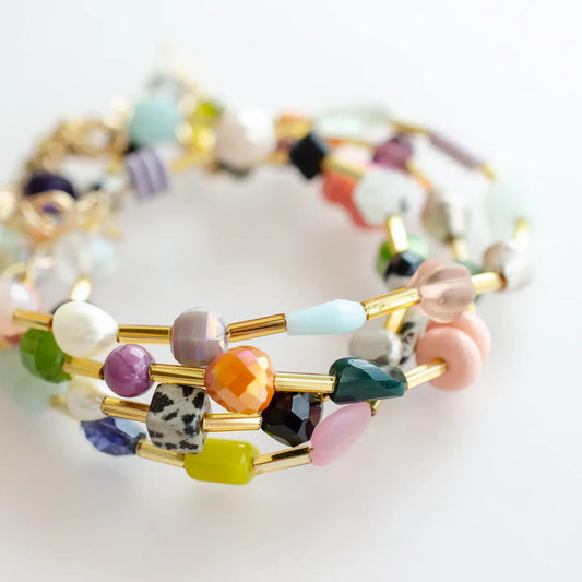 Colorful Beaded Clasp Bracelet