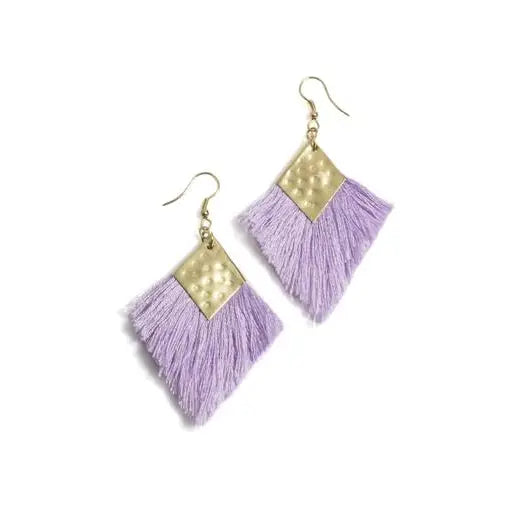 Lavender fringe earrings